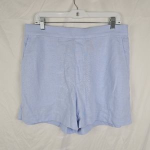 Banana Republic Factory Linen Blend Bicoastal Blue Women's Pull-on Shorts sz L